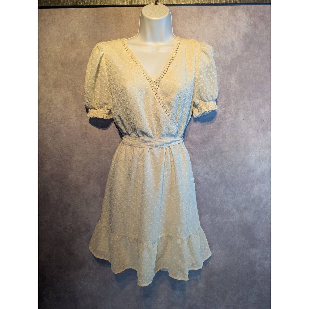 Sweet wanderer cottage core knee length blouson dress large